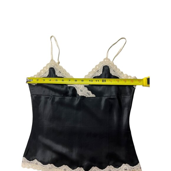 One Step Up Y2K Style Camisole Tank Top Black w/ Lace Trim Size Juniors Medium - Picture 4 of 11